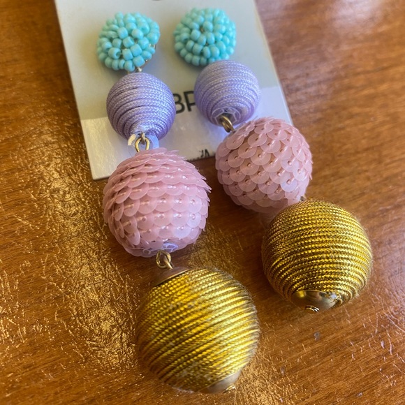 BP Nordstrom Multi color round sequin beaded texture drop round ball earrings - Picture 3 of 5